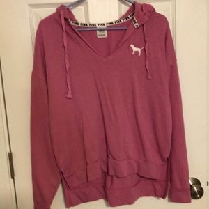 PINK v neck hoodie